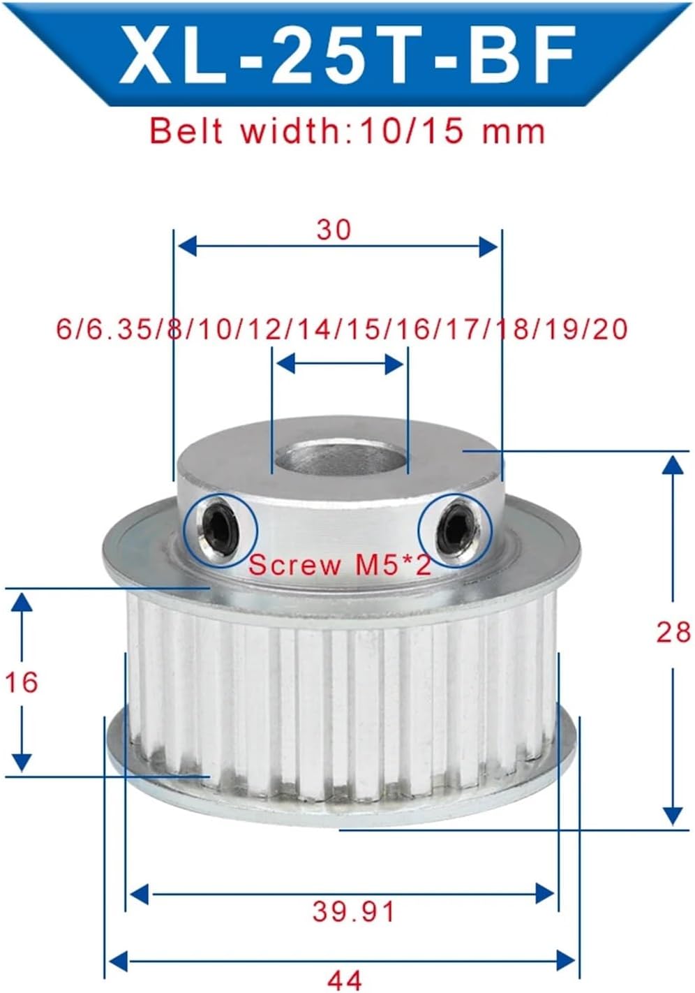 XL タイミングベルトプーリー AF タイプ 10T-20T ボア 4-20 ミリメートル幅 11 ミリメートル同期ホイール 10 1個 20歯 3-M  タイミングベルトプーリーボア 4/5/6/6.35/8/10/12mm フィット幅 = 10/15mm HTD 1/5/10 個 30 歯 HTD3  タイミングプーリーボア 4/5/6/6.35/7/8/10 ... 3 個台形 28 歯 XL タイミングプーリーボア 6/6.35/8/10/12/14/16/17/18/19/20 ミリメートル幅