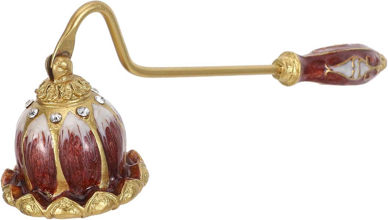 Kichvoe Vintage Metal Candle Snuffer with Long Handle, Zinc Alloy Lotus Flower Wick Cutter Snuffer for Safe Flame Extinguishing, for Christmas Parties and Gifting