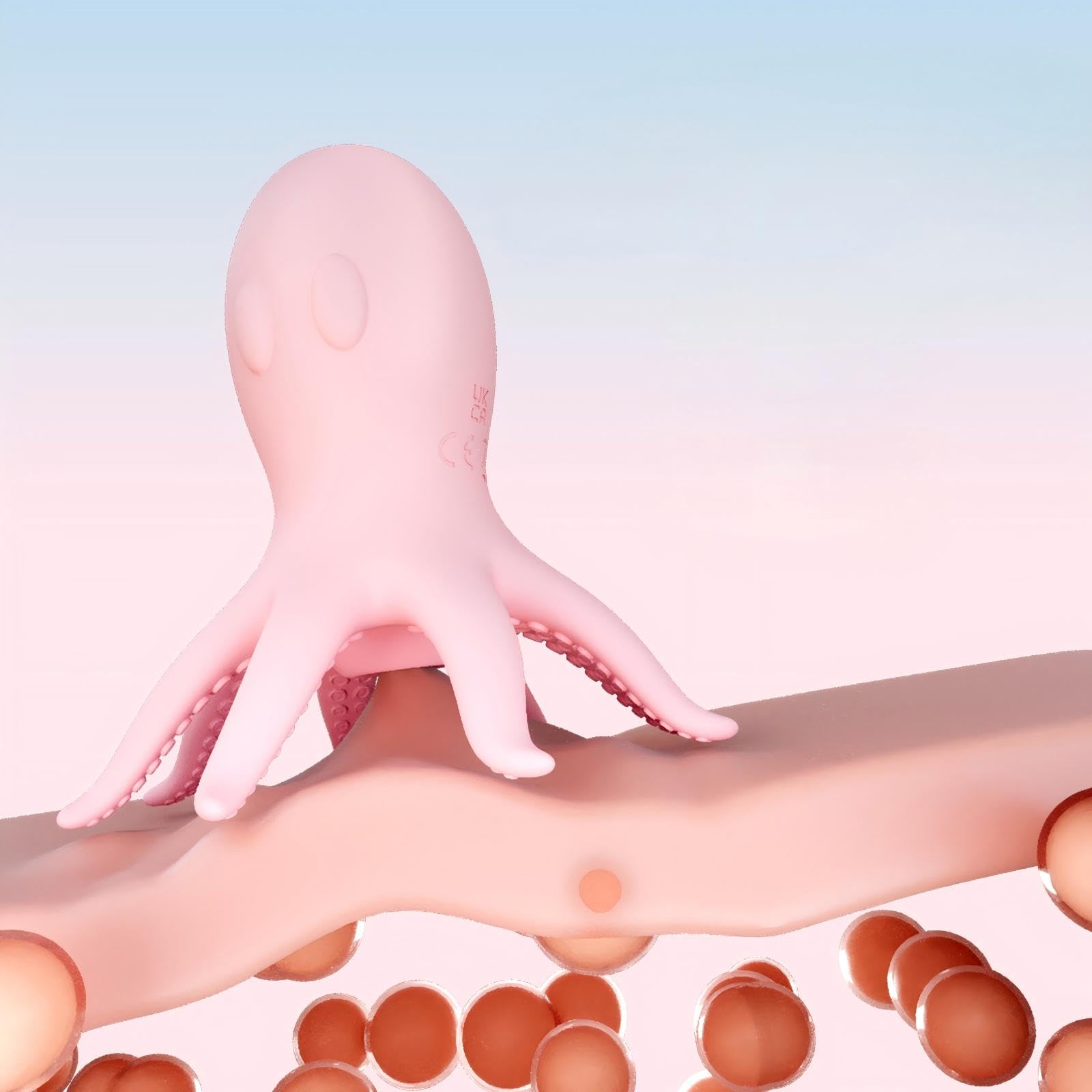 Vibrateur Femelle en Forme de Mamelon et de Clitoris en Forme de Pieuvre - Modèle Vibrant Rotatif/Suceur, Jouets Sexuels Intimes pour Les Couples (B)