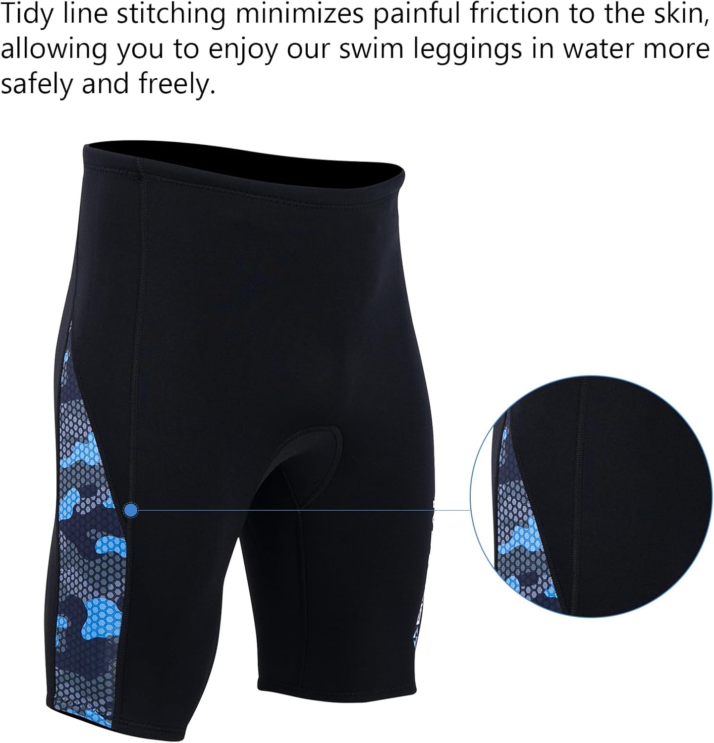 doorslay Wetsuit Shorts Men, Neoprene Shorts, 2mm Thick Swim Leggings for Diving Surfing Water Sports, with Snorkeling Kayaking (M) - Image 7