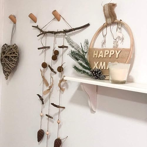 NewZC 6pcs Wooden Coat Hooks Natural Wood Wall Hooks 3x6cm/1.18x2.36in Cylinder Beech Hook 45° Hook Hanger for Clothes Scarf Hat Bag - Maximum Load 15 kg - 4