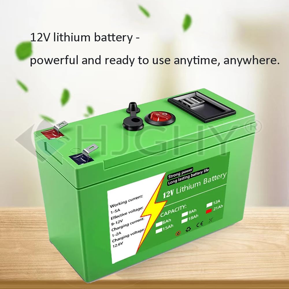 Tragbarer 12V 21Ah Lithium-Akku für MP3-Player, LED-Streifen, Überwachungskameras und Router mit Ladegerät