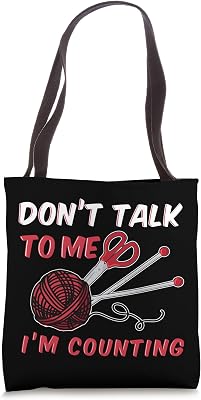 Funny Knit & Crochet Yarn Design Tote Bag
