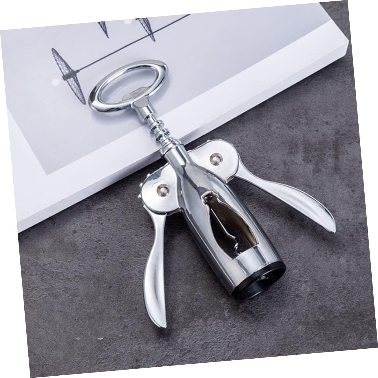 Zinc Alloy Wine Opener Corkscrew with Creative Embedded Design for Wine