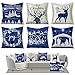 6PCS Almohada de Navidad Covers,Fundas Cojin Serie De Navidad,Cojines Decorativos para Sofa Navidad,Fundas de Almohada Decorativas con diseño de Navidad,Navidad Fundas Cojines