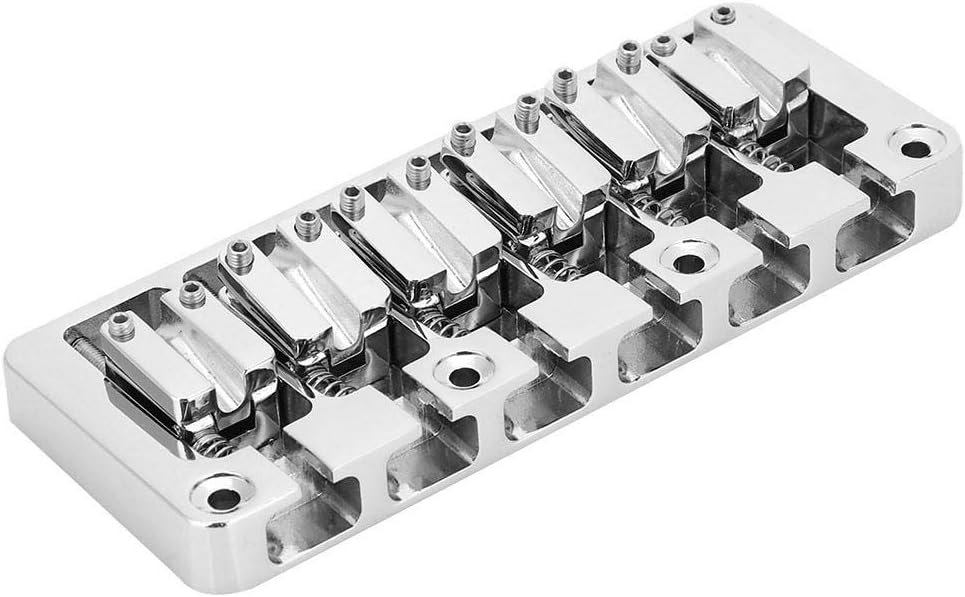 Bass Bridge, 6 String Metal Fixed Hardtail Tailpiece Bridge