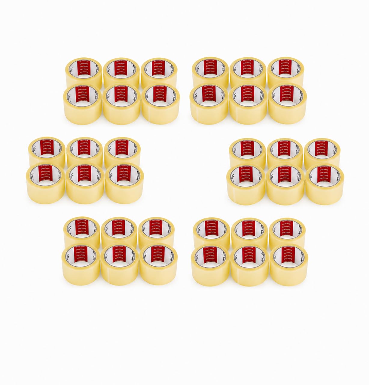Set 36 Rotoli di Nastro Adesivo Trasparente in PPL, 6 Confezioni da 6 Rotoli, Confezione singola 30 x 20 x 5 cm - Nastro da Imballo Silenzioso per Spedizioni, Scatole, Traslochi e Ufficio