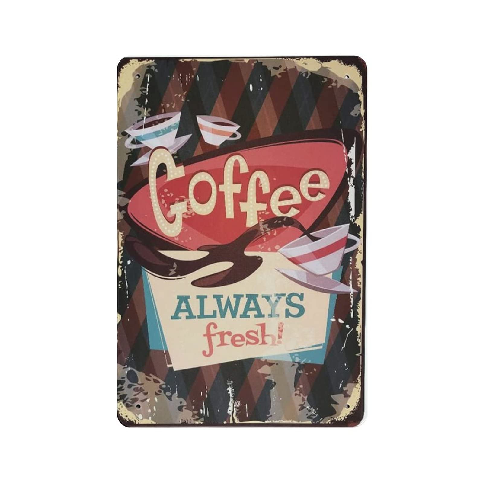 AOOEDM Coffee4 Vintage Tin Sign Metal Tin Signs for Man Cave Funny Art Wall Plaque Kitchen Bar Pub Coffee Shop Wall Decor