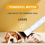 Dog Grooming Kit - 4 in 1 Paw Trimmer, Hair Clipper, Nail Trimmers and Grinders - Quiet, Cordless Electric, Pet Grooming Supplies at Home