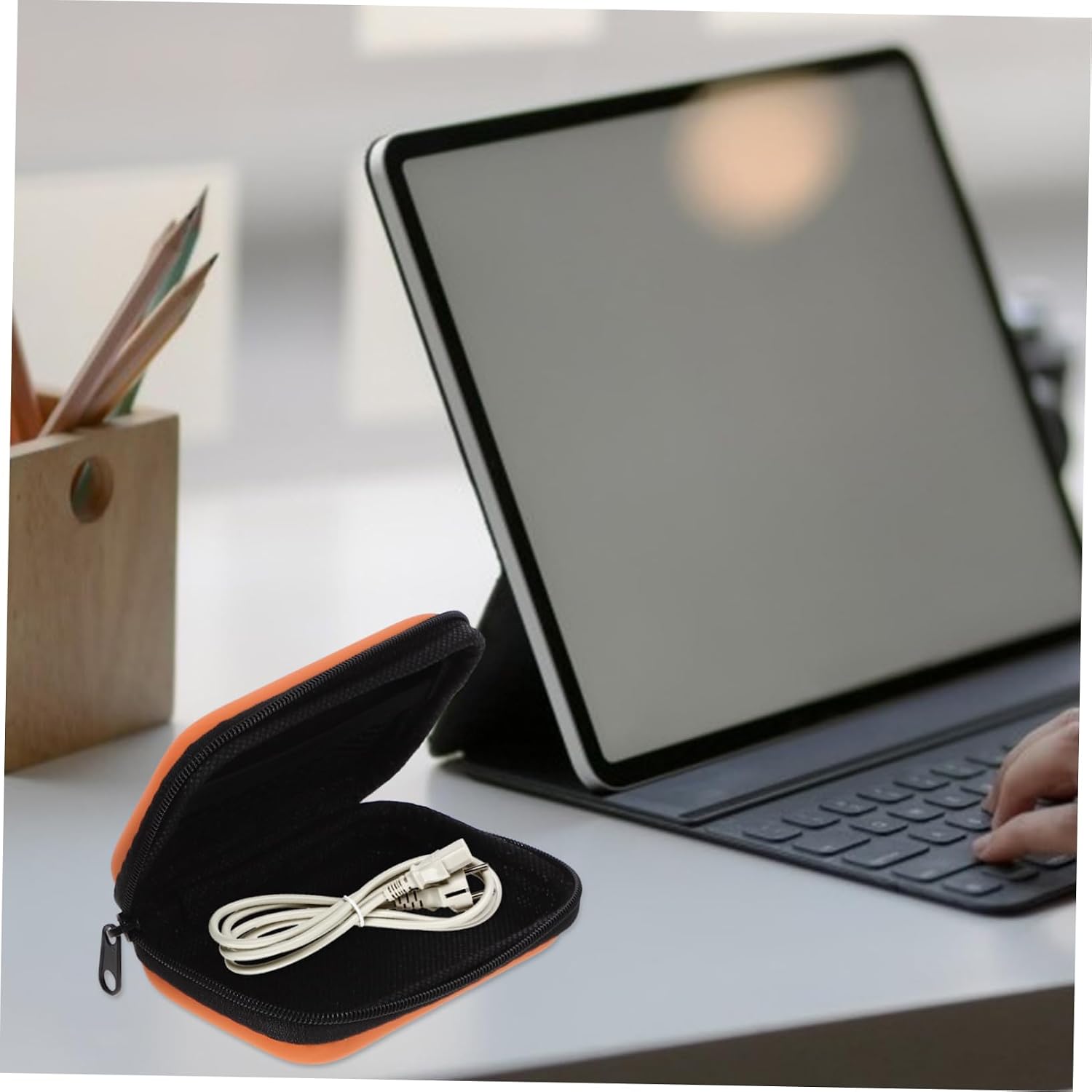 Holibanna 2pcs Portable Hard Drive Case Storage Protective Bag for External Hard Drives and Accessories Stylish Travel Organizer for Cables Chargers and Electronics