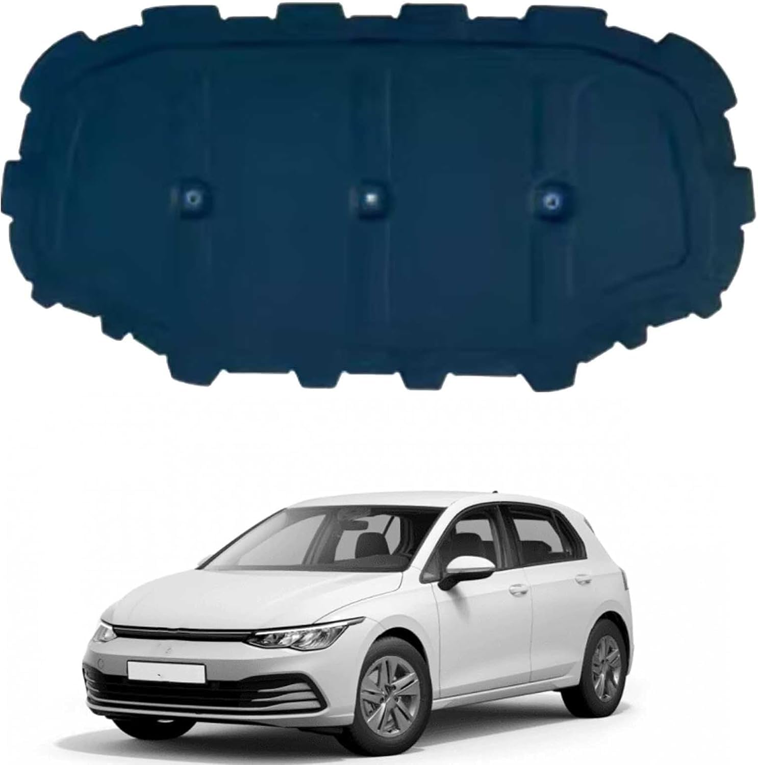 Bonnet Sound Deadening Mat 10mm for VW Golf 8 2021-2024 OE: 5H0863831 – Heat Shield Insulation, Practical Replacement Liner with Clips & PET Fibre