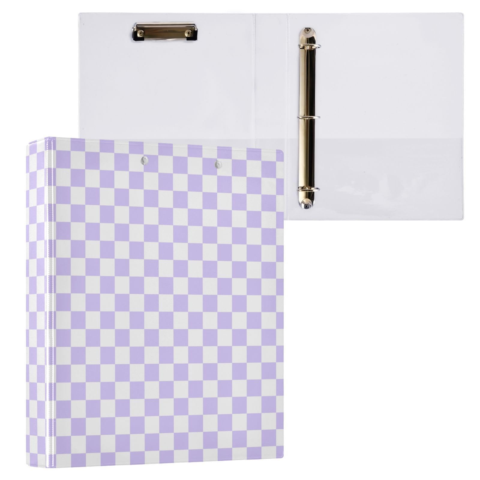 Raccoglitore a 3 anelli per carta formato lettera, 2,5 cm, rotondo, con portablocco, per scuola e ufficio