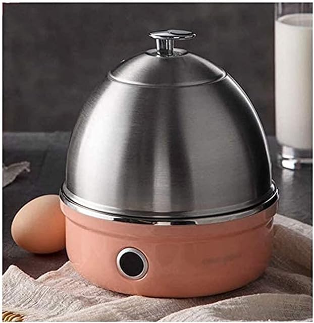 Electric Egg Cooker, Rapid Egg Boiler with Auto Shut Off for Soft, Medium, Hard Boiled, Poached, Steamed Eggs, Vegetables and Dumplings, Stainless Steel Tray with 7-Egg Capacity (Color : Pink)