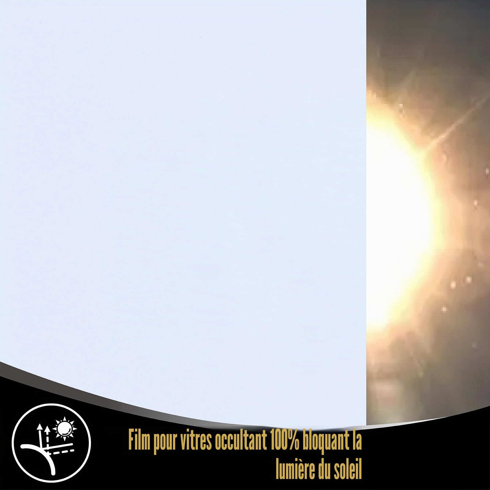 Film Occultant Fenêtre Blanc, 100% Anti UV，électrostatique Film， pour Vitre pour Bureau Maison Salle de Bain Chambre Fenetre Anti Regard 60 cm x 400 cm