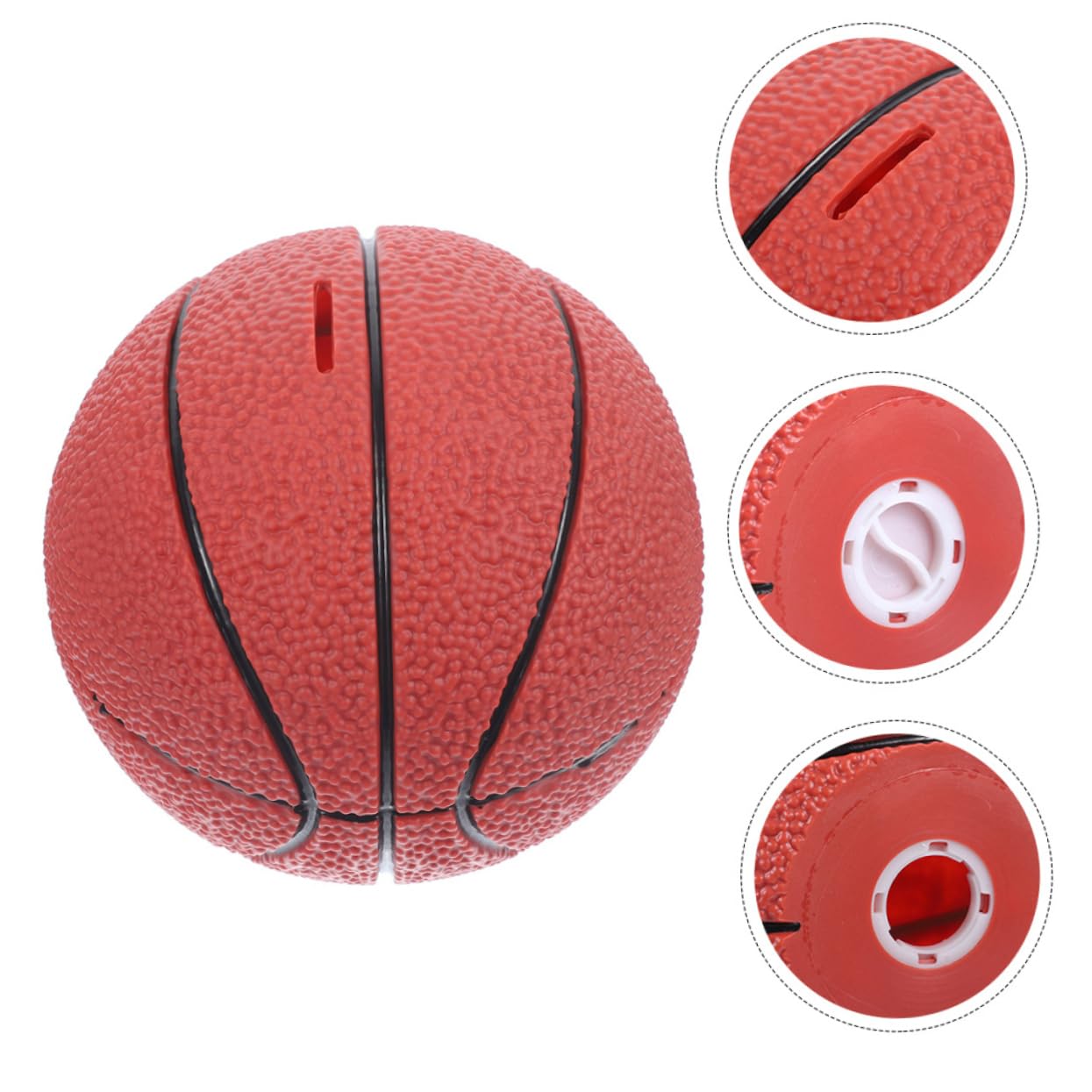 Alasum Salvadanaio in Vinile a Forma di Pallone da Basket 2 Pezzi per Ragazzo Ragazza Funzione di Deposito e Prelievo come Regalo per Compleanno e Decorazione da Tavolo