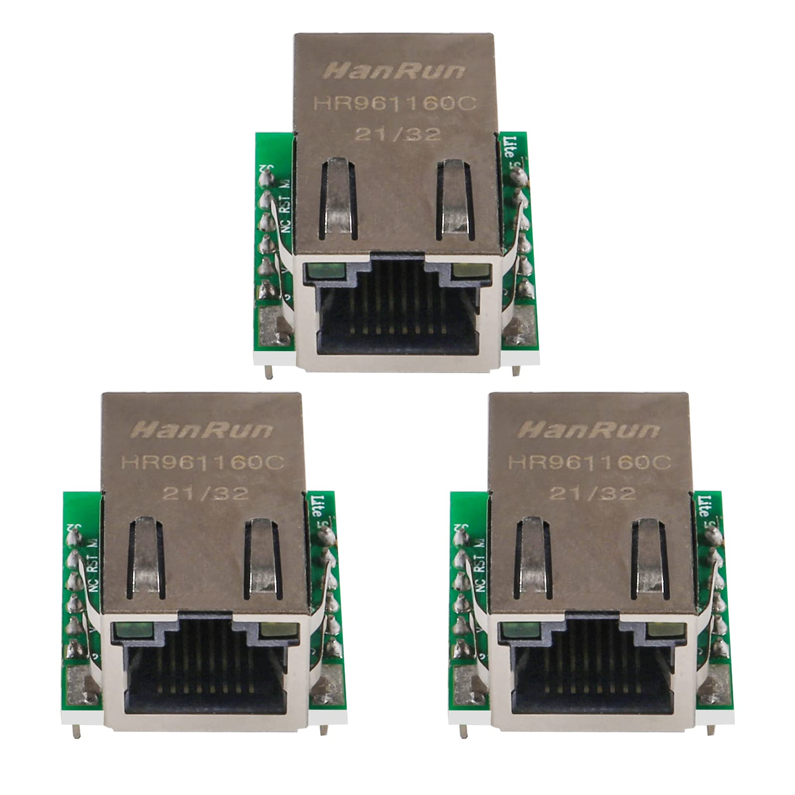 MELIFE 3pcs W5500 SPI to LAN Ethernet Network Module TCP IP STM32 Interface 3.3V 5V Compatible with WIZ820io RC5.