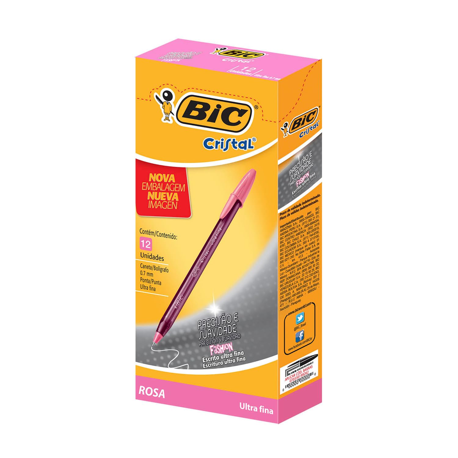 Caneta Esferográfica BIC Cristal Precisão e Suavidade Fashion