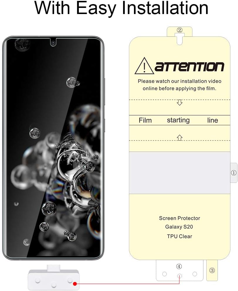 3-Pack TAURI Screen Protector Compatible for Samsung Galaxy S20 Ultra 5G 6.9 Case-Friendly Bubble Free HD Clear Flexible film Screen Protector