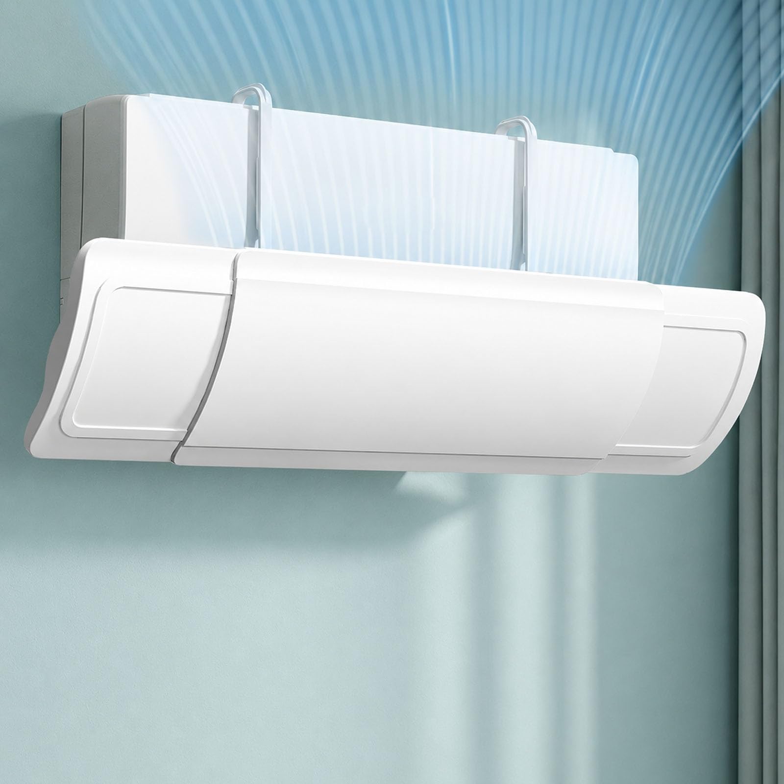 Wamj Aqdy One Color Air Conditioner Deflector For Wall Ac Units, Adjustable 23-36 Inch Ac Vent Deflector, Pp Airflow Redirector With Hook-On Design And 180° Rotation