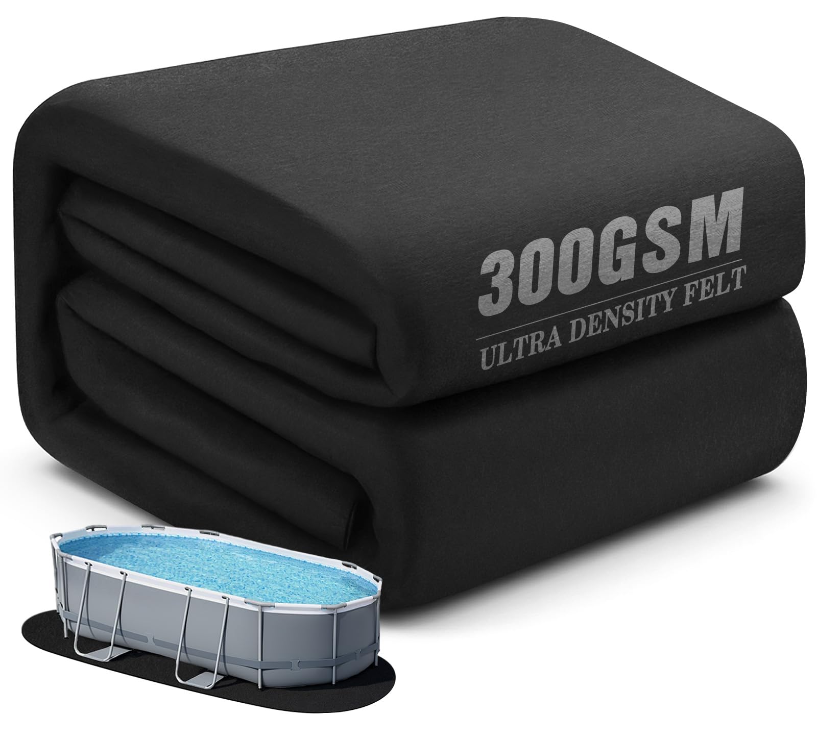 UIRWAY 12-Foot-by-18-Foot Oval Pool Liner Pad for Above Ground Pools, [2026 New Pool Pad 300G/M² Thicker] Heavy Duty Under Pool Padding to Protect The Bottom of Aboveground Pool, Geotextile Material-image-28