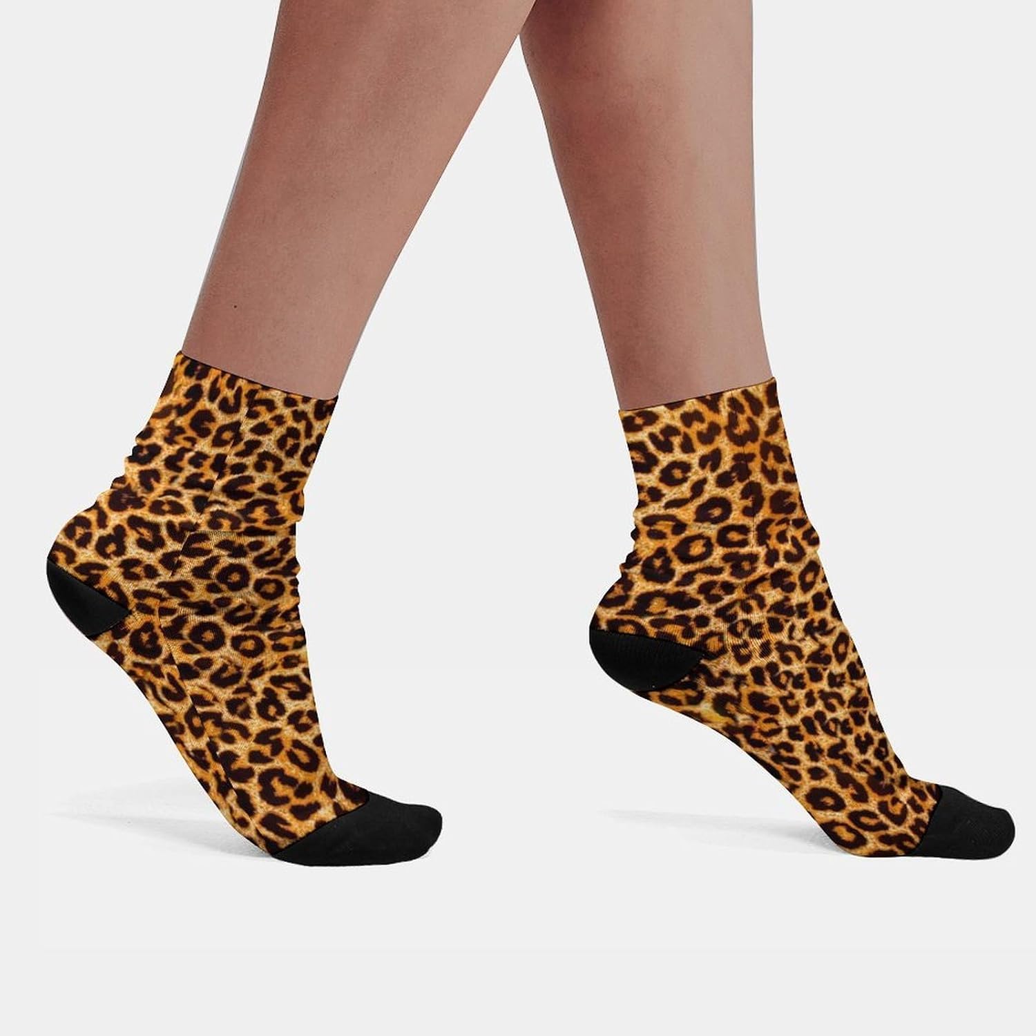 Animal Leopard Print Knee High Socks Athletic Long Stockings Sport Casual Crew Tube Sock Boot 30cm