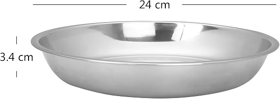 Servierplatte Speiseteller 4er-Set Runde Platte aus Edelstahl
