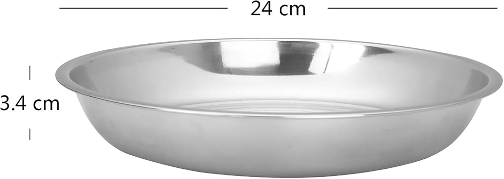 Servierplatte Speiseteller 4er-Set Runde Platte aus Edelstahl