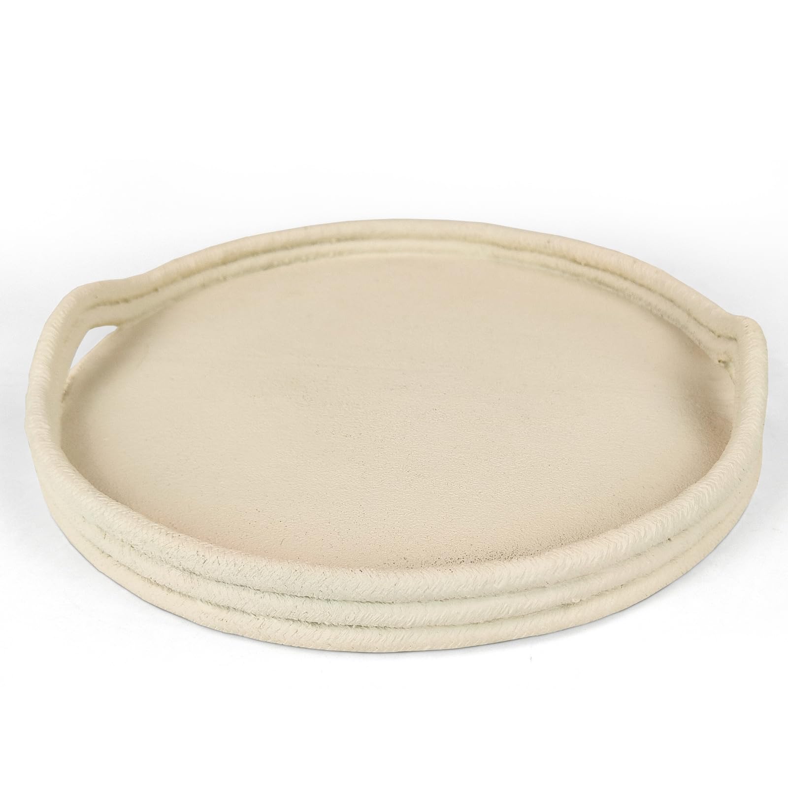 Round Decorative Tray for Coffee Table, Living Room – 11.42″ Large Resin Dining Table Centerpiece Decor Tray, Home Decor Serving T