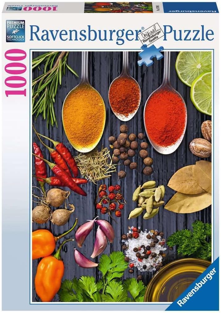Ravensburger — puzzle 1000 pezzi 'Spezie sul Tavolo', carta alta qualità, pezzi unici