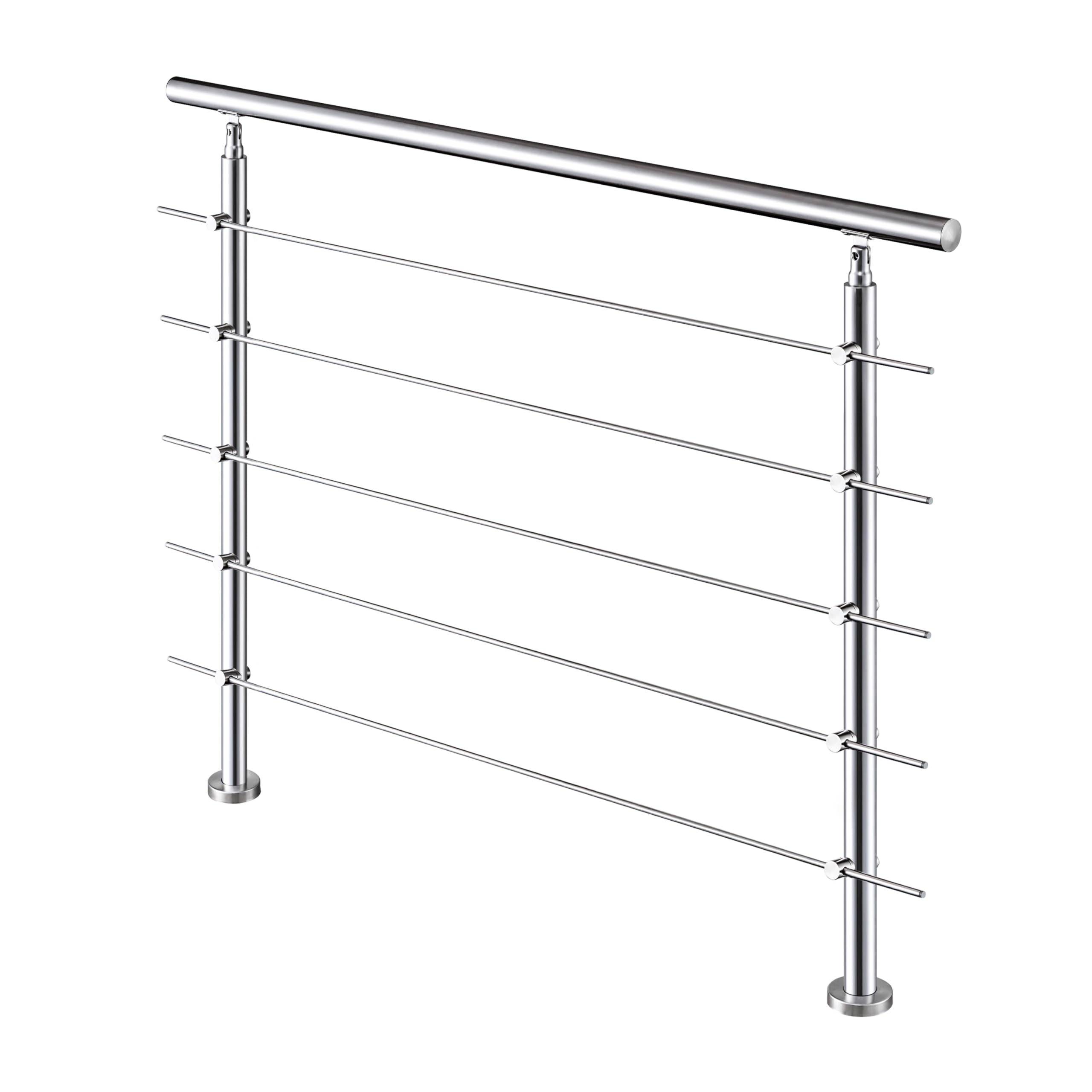 Edelstahl Geländer Handlauf Treppengeländer 150x106cm 5 Querstäben