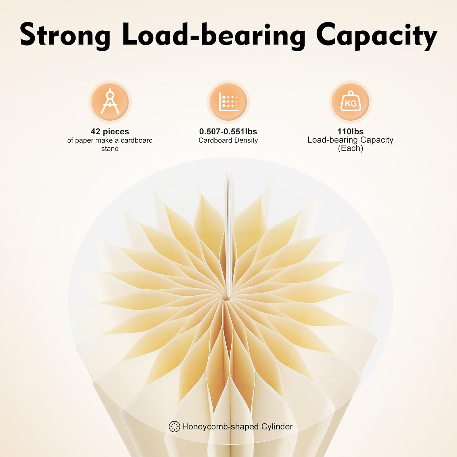 Cylinder Stands for Party, Set of 2, Foldable Cardboard Centerpiece Display, White Reusable Wedding Decorations, Pedestal Stands for Parties Display Column Stand for Wedding or Birthday Event Deco