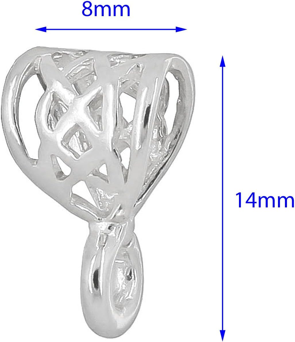 egemmall 1PC Sterling Silver Pendant Clasp Bail Connector Slider For DIY Jewelry Pendant