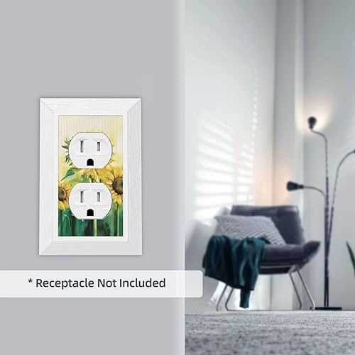 Miniatura 7 de Girasoles individuales dúplex para interruptor de luz, cubierta de interruptor de luz de 1 banda, cubierta decorativa de pared, cubierta de toma de