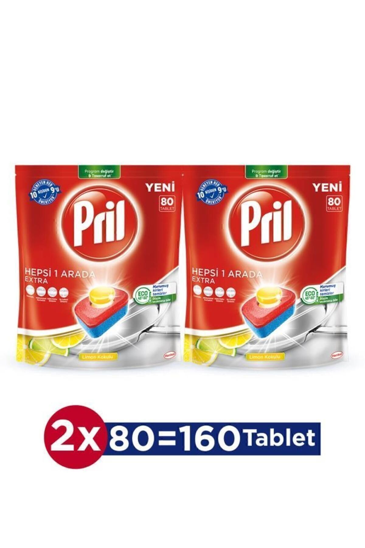 Pril Hepsi Bir Arada Extra 80'Li Bulaşık Tableti X 2 Adet