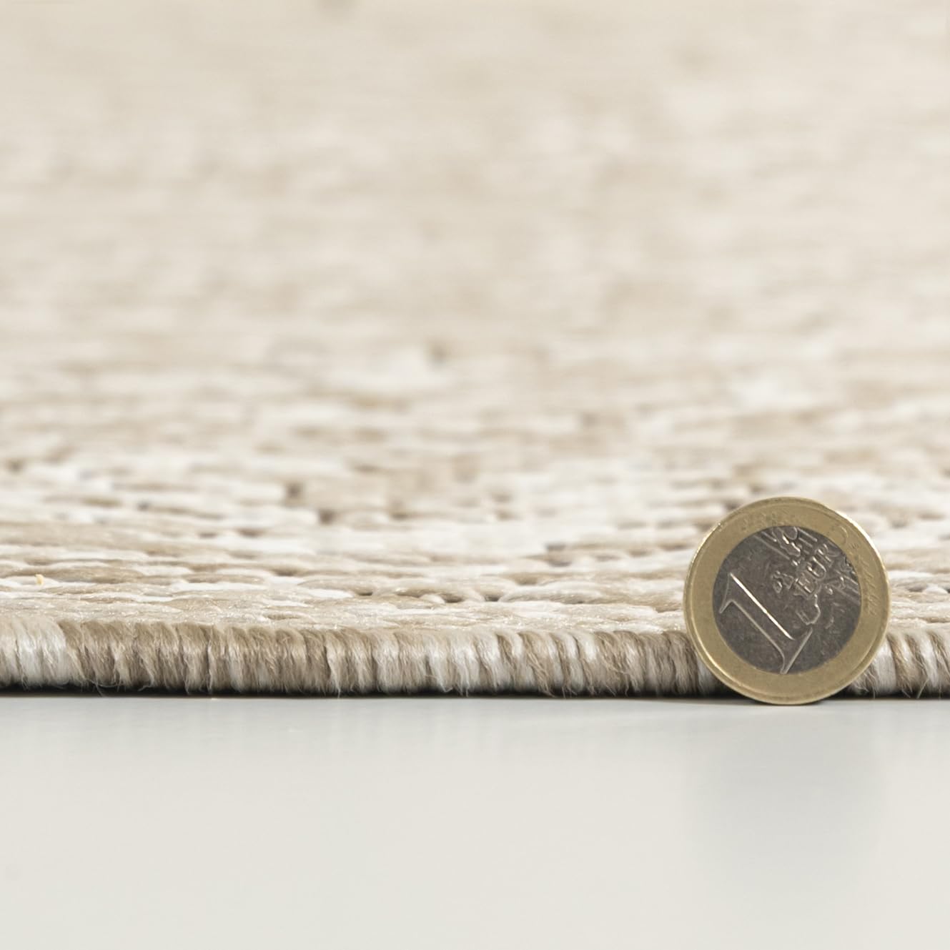 Mazovia Teppich Beige In/Outdoor-Teppich Vintage - Balkon, Terrasse, Patio, Pavillon - Kurzflor Rechteckig Oeko-TEX® Zertifikat Wasserdicht - 160 x 230 cm