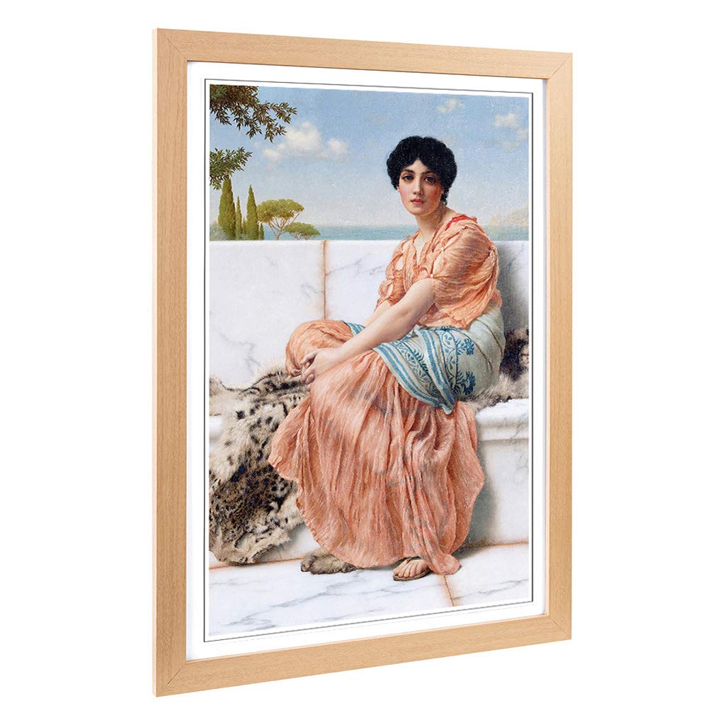Big Box Art Framed Print of John William Godward in The Days of The Sappho Design | Wall Art Picture| Home Decor for Kitchen, Living Room, Bedroom, Hallway, Oak, A2 / 24.5x18 Inch / 62x45cm