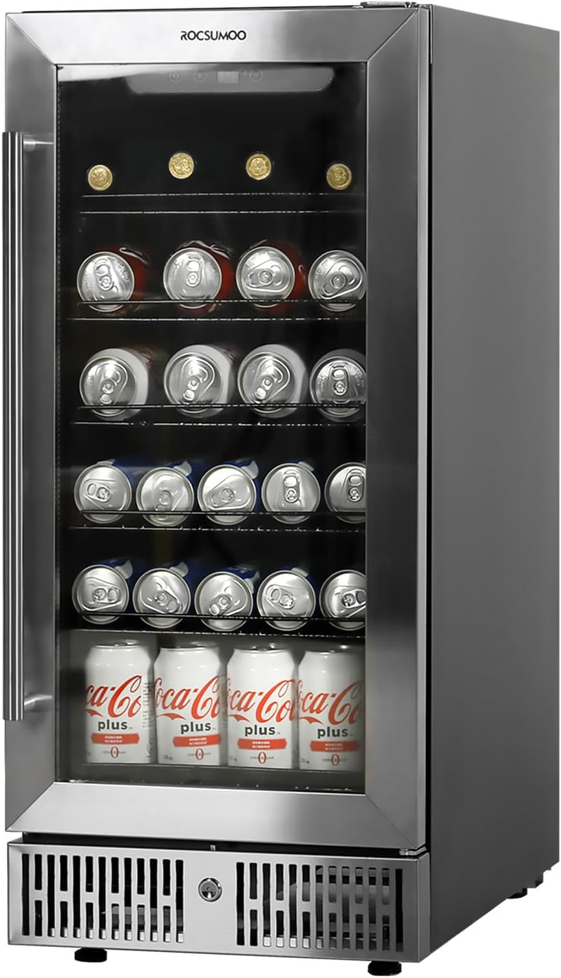 Beverage Refrigerator,ROCSUMOO15 Inch Beverage Refrigerator