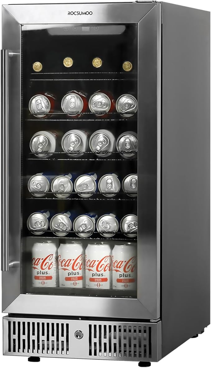 Beverage Refrigerator,ROCSUMOO15 Inch Beverage Refrigerator