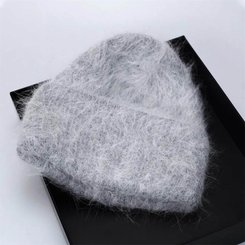 Cappello da Neve Invernale per Donna, Morbido, Caldo, Soffice, Lavorato A Maglia, Berretti da Teschio, Berretto da Donna Lavorato A Maglia,Beige-One Size