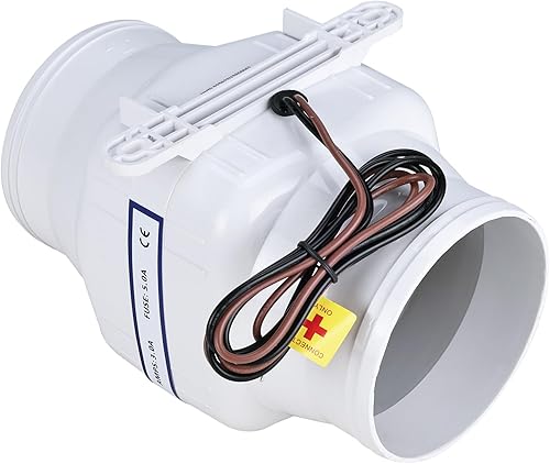 Miniatura 7 de NovelBee Marine - Ventilador eléctrico de 24 V de 4 pulgadas en línea, ventilador de escape en línea de 270 CFM para barco