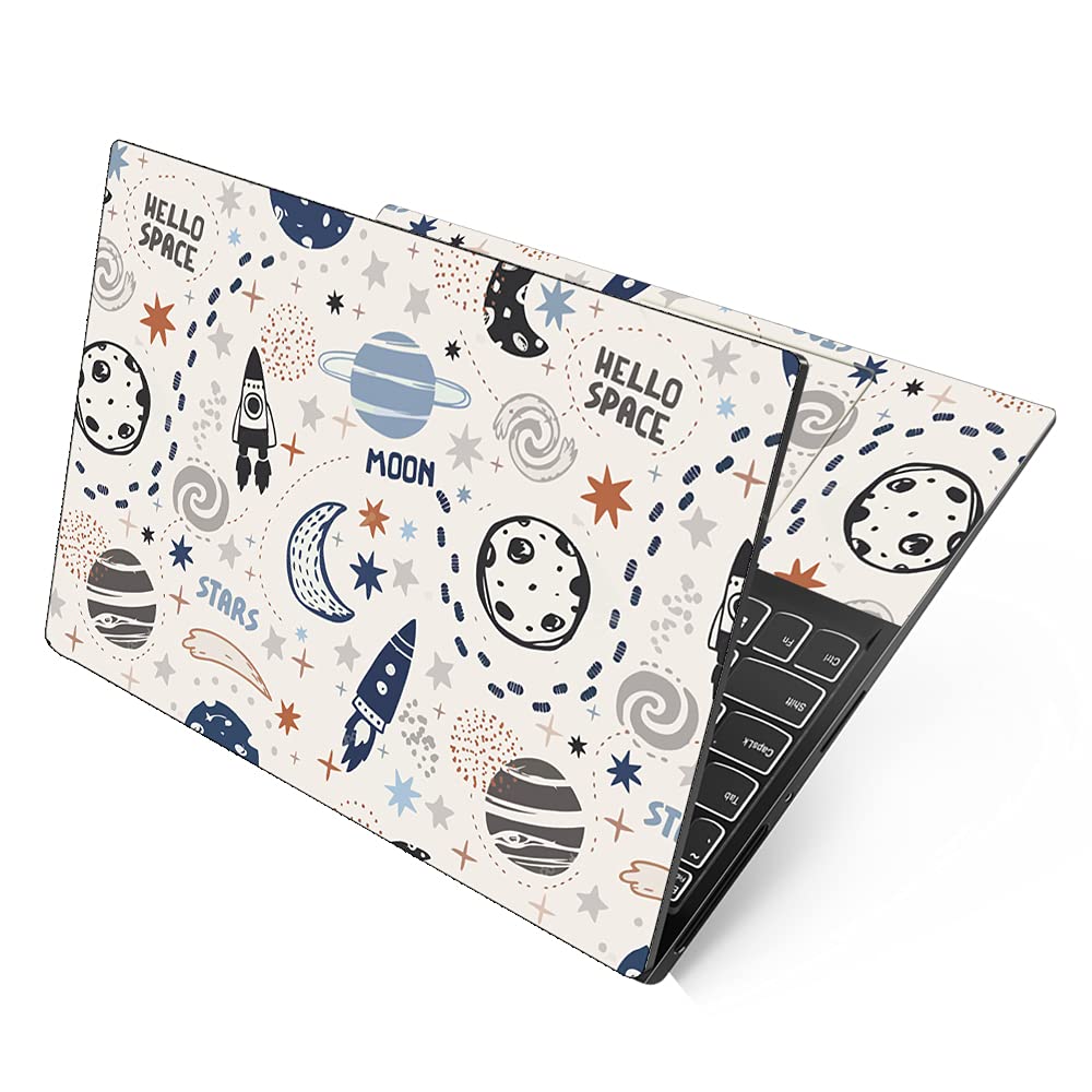 Dzazner Full Panel Laptop Skins Compatible with 13.3, 14.1, 15.6 inch - No Residue, Bubble Free - Removable HD Quality Printed Vinyl/Sticker/Cover Compatible For Dell-Lenovo-Acer-HP (Hello Space Moon) (B09GK6VZTW) Amazon Price History, Amazon Price Tracker