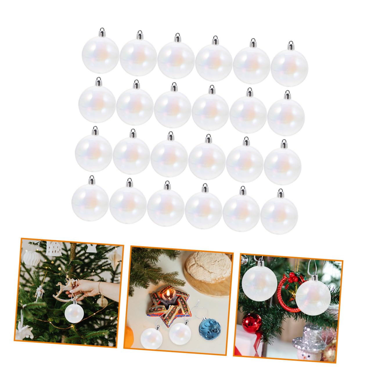 TOPBATHY 24pezzi Palline di Natale da Appendere Decorazioni per Albero di Natale Ornamenti Infrangibili in Plastica Addobbi Natalizi per Casa e Festa