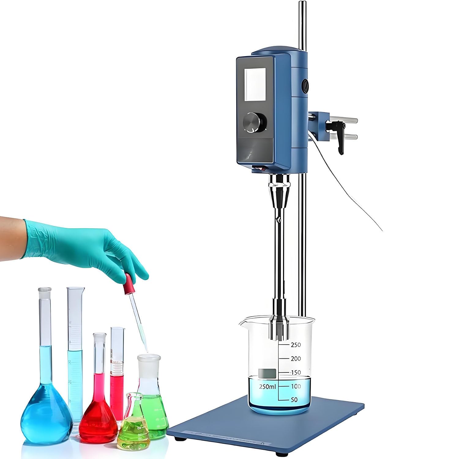 GLBMXDD Laboratory Dispersion Homogenizer, High-Speed Digital Display Disperser 2000~28000rpm Speed 5-10000ML Processing Capacity Homogenizer for Cosmetic Mixing 50F