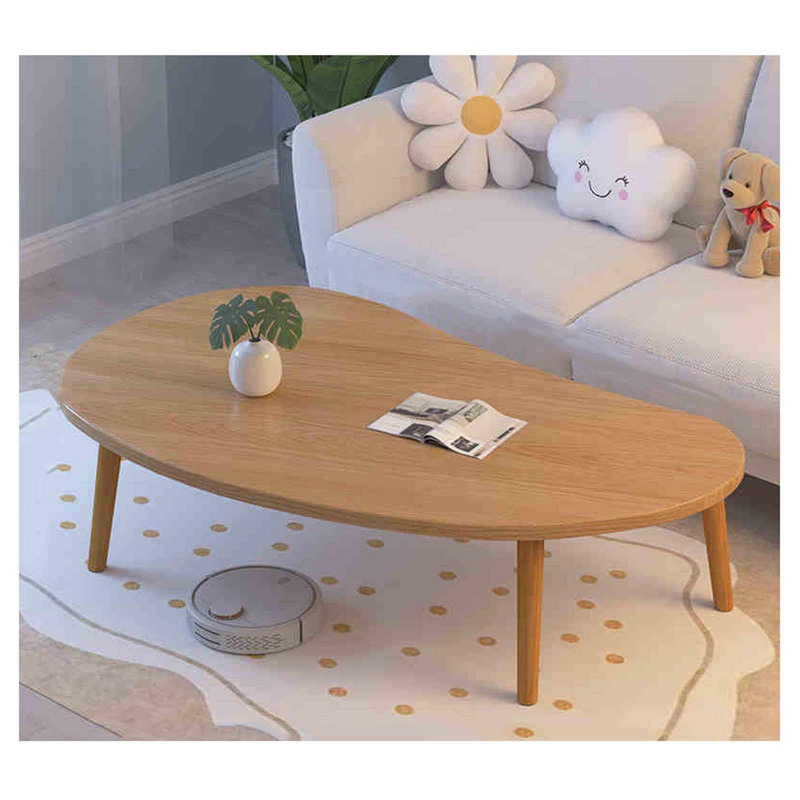 Table basse salon 60x40 cm style japonais et milieu du siècle