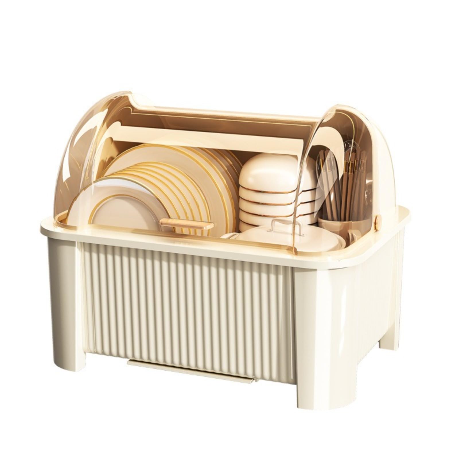Boîte de rangement empilable – Solution de rangement durable pour bols, assiettes et plats avec couvercle – Design peu encombrant pour un accès et une organisation faciles