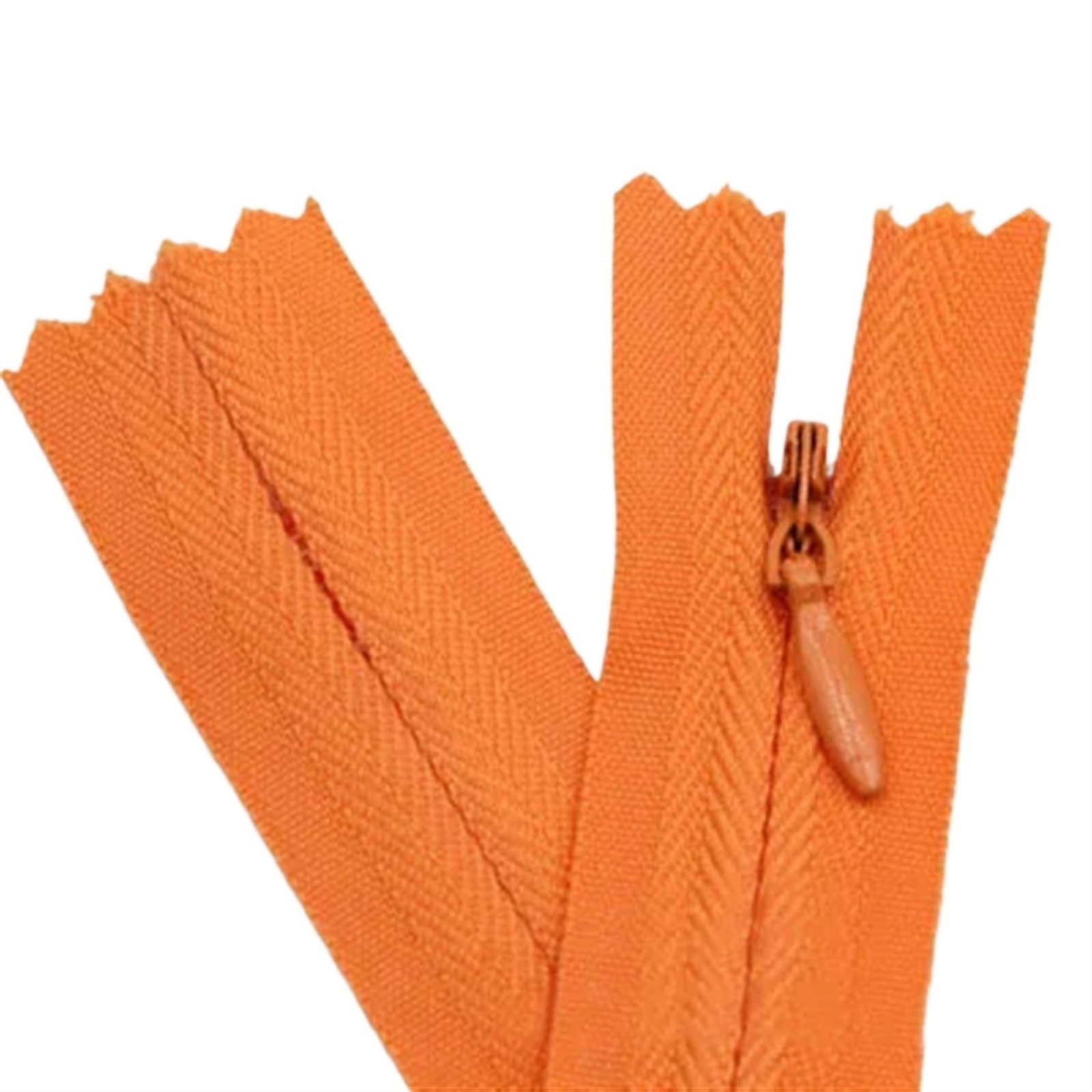 SHENJMAI Zippers for Sewing Crafts Invisible Zippers Nylon Coil Zipper Tailor For Handcraft Sewing Cloth Accessorie(Orange,40cm)