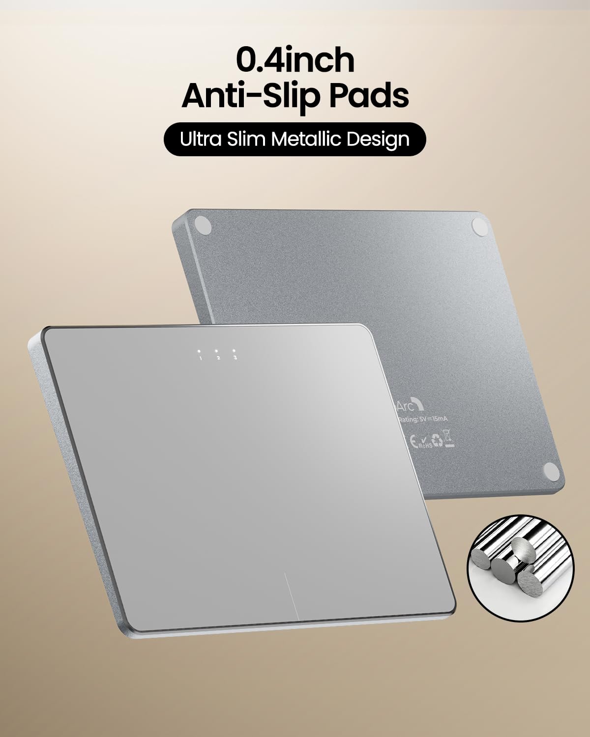 ProtoArc T1 Plus Touchpad : Bluetooth, Surface Multi-Touch, Rechargeable, trackpad Portable de Haute précision pour Windows 11/10 PC, Ordinateur Portable, Notebook, Ordinateur de Bureau