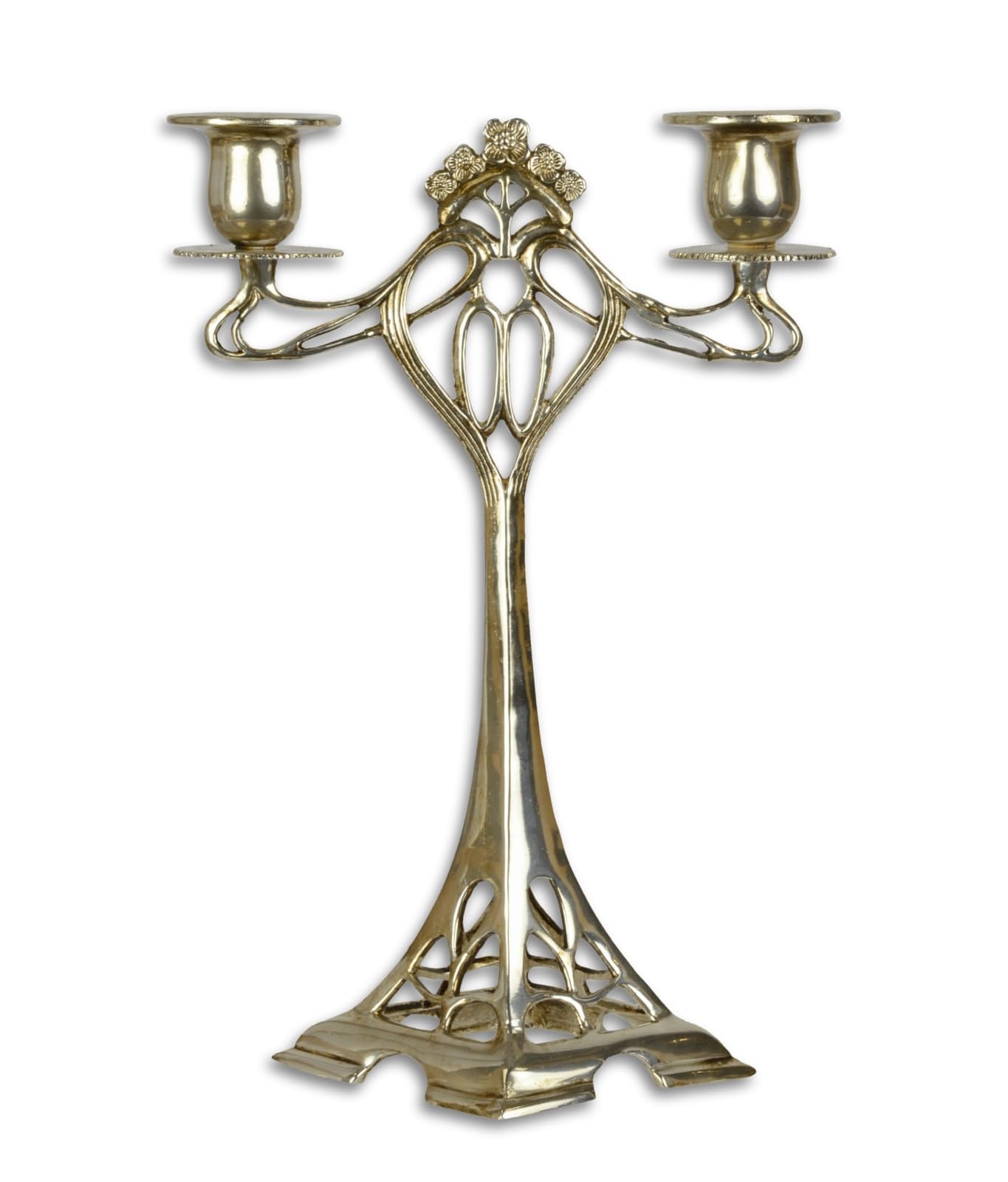 Chandelier en bronze argenté aubaho pour illuminer vos dîners rétro