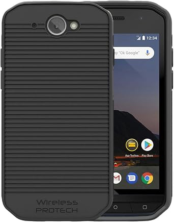 Case Compatible with CAT S48C. Slim Flexible Rugged Case with Drop Protection Black