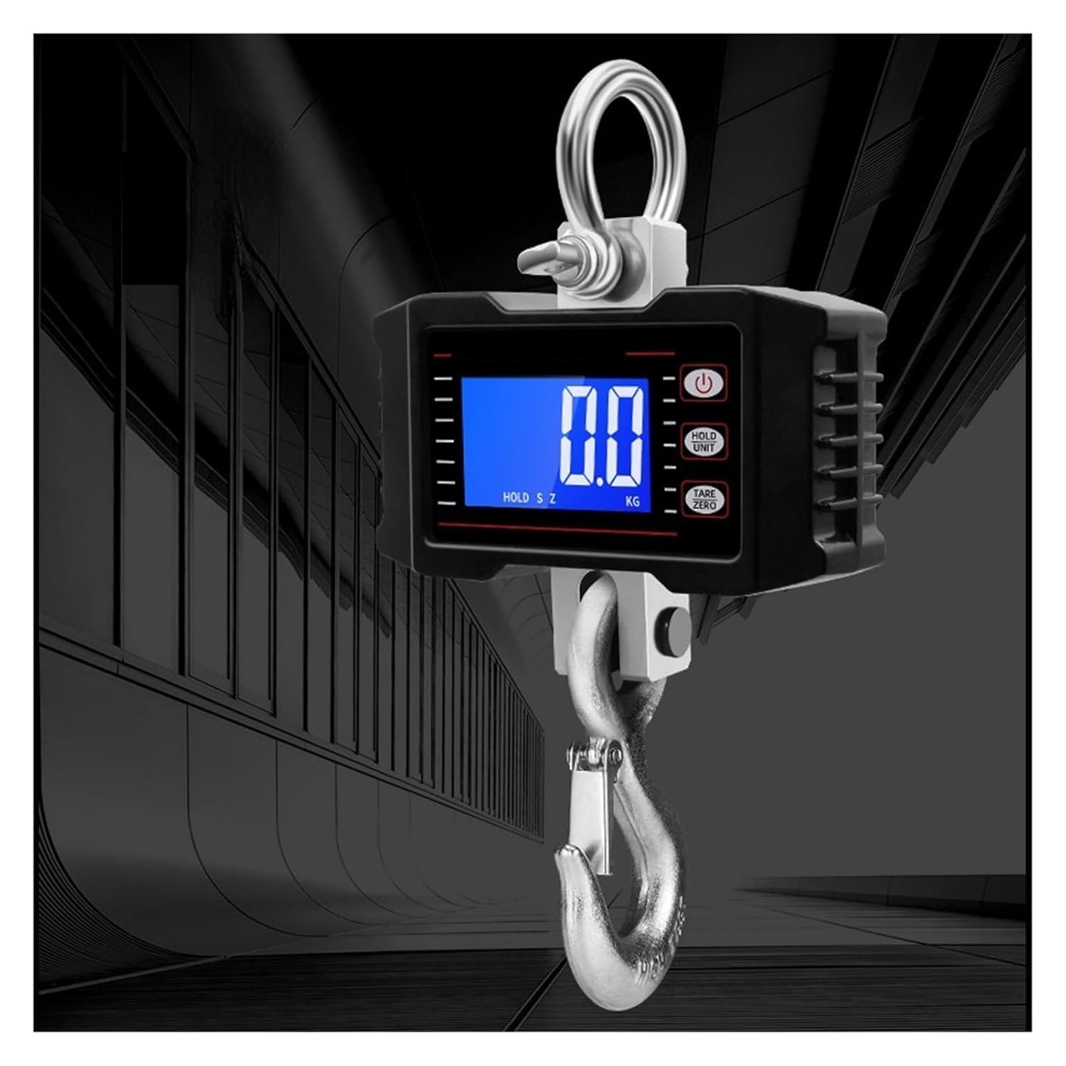Crane Scale, 500/1000KG Aluminum Digital Crane Scale Heavy Duty Hanging with LED Screen Reinforced Ring and Hook for Industry,Convenient Operation(1000kgA)